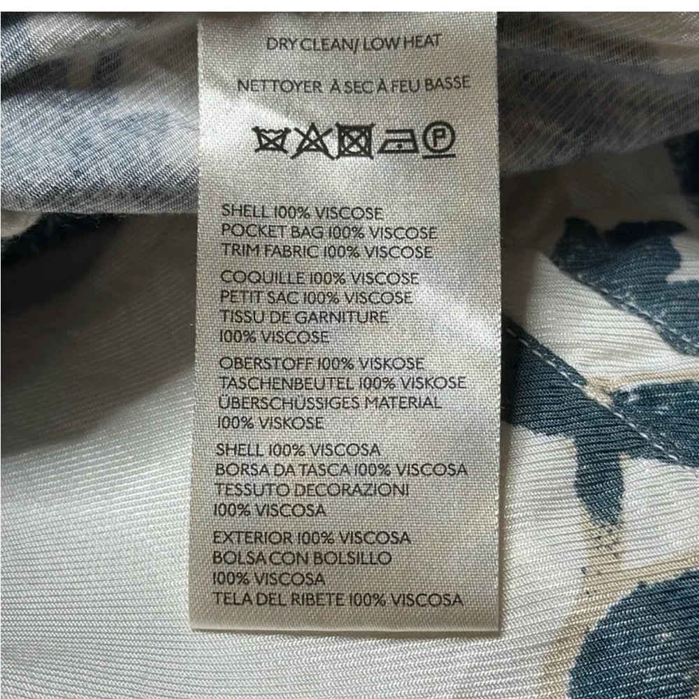 ANTHROPOLOGIE BLOCK PRINT GREEN AND WHITE SILKY TROUSERS SIZE MEDIUM TALL - Picture 12 of 12